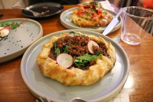 caramelised onion tart at DuLi in Beijing