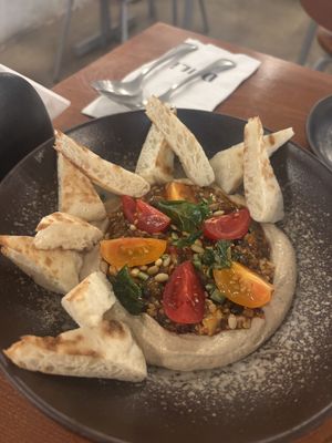 Mapo tofu hummuss  at DuLi Plant-Based Restaurant in Beijing