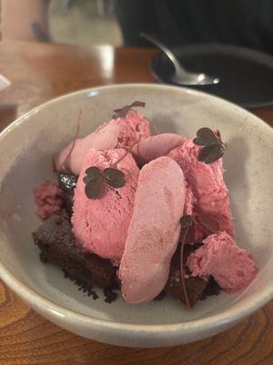 Dessert brownie  at DuLi Plant-Based Restaurant in Beijing