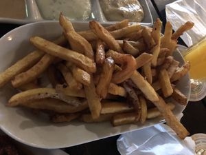 french fries with vegan mayo  at Vegi in Tubingen