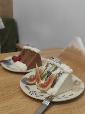 Chocolate oat on the left; black sesame pistachio on the right    at Life is Sweet - 甜美生活CAKE in Beijing
