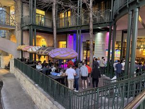 Outside patio   at Alamo Biscuit Company & Panaderia in San Antonio