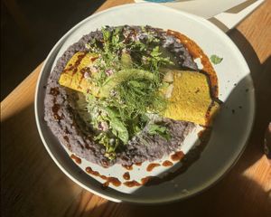 Garbanzo omelette   at Cósmica Cocina  in Puerto Vallarta