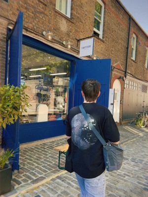Look for the blue doors! They have a separate bakery and a shop on the same street. There is seating outside the shop.  at Fortitude Bakehouse in London