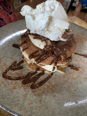 Snickers pancake. Not bad   at New Earth Cafe in Coolum Beach