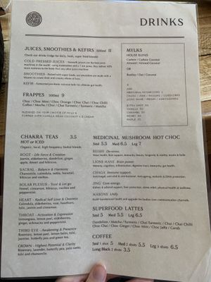 Menu at New Earth Cafe in Coolum Beach