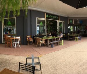 Out front at New Earth Cafe in Coolum Beach