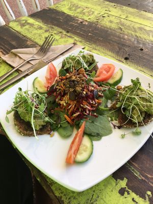 Avo smash at New Earth Cafe in Coolum Beach