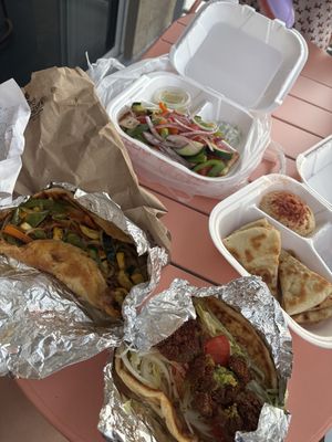 Spread of food  at The Gyro Joint in Pompano Beach