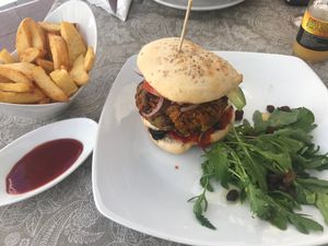 Veggie burger at La Joya in Nerja