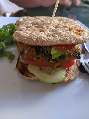 Veggie burger at La Joya in Nerja