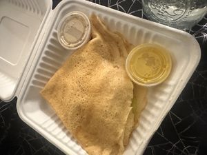 coconut chutney (very mild) and mango habanero chutney  at DC Dosa - Kiosk in Washington
