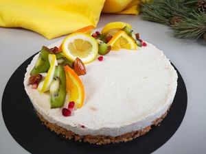 Cashew cheesecake with fresh fruits or homemade berry jam at Hélène's Delicacies - Pre-order only in Tallinn