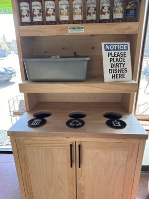 Waste set up  at UP Coffee Roasters  in Minneapolis