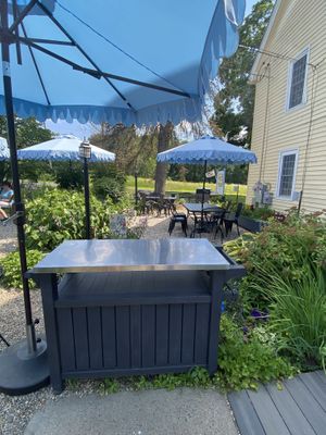 Outside patio  at Monet's Table in Tolland