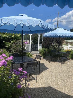 Garden seating  at Monet's Table in Tolland