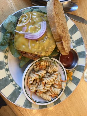 Vegan burger  at Monet's Table in Tolland