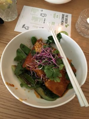 my favourite meal: roasted pak choi & chili tofu at The Green Garden in Salzburg