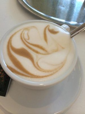 Soy cappuccino at The Green Garden in Salzburg