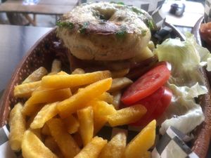 Bagel vegetariano at GL Bagels in Guadalajara