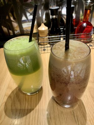 Pressed Juices - positive and blueberry spice at Wagamama - Union Square in Aberdeen