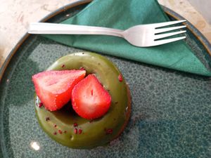 Vegan matcha donut at Chasen Brew in Vienna