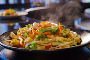 Steaming HuHot veggies! at HuHot Mongolian Grill  in Spokane