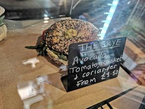 Vegan bagel at The Bagel Bar & in Berwick-upon-tweed