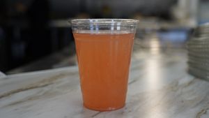 Lemonade( peach, blueberry,strawberry,) at Zakee Mediterranean Street Food in Akron
