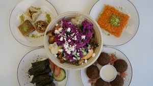 Sample plates at Zakee Mediterranean Street Food in Akron