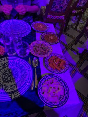 Carottes au cumin, hoummous et zalouk  at Bab Sahra in Fes