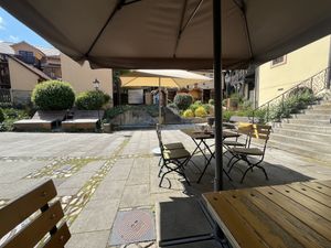 Sitting outside  at Café Zeitlos in Rudolstadt