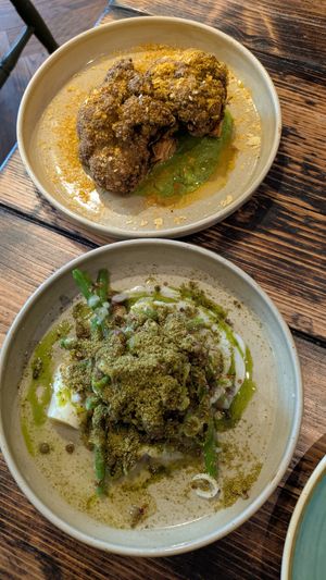 Leeks and cauliflower at The Nettle in Settle