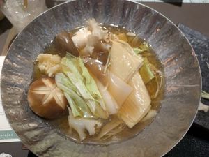 Mushroom and yuba hot pot (Japanese set menu) at The Dining - Shiba Park Hotel in Tokyo