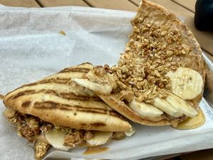 PB Banana Crunch Flatbread  at Tropical Smoothie Cafe in Brookhaven