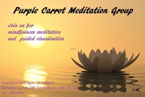 Join us for our regular Tuesday Meditation sessions!  6pm every Tuesday in the shop's meditation room. at Purple Carrot in Liverpool