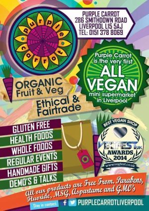 Our flyer! at Purple Carrot in Liverpool