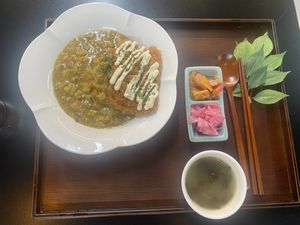 Vegan cutlet with curry   at Vegenarang in Seoul