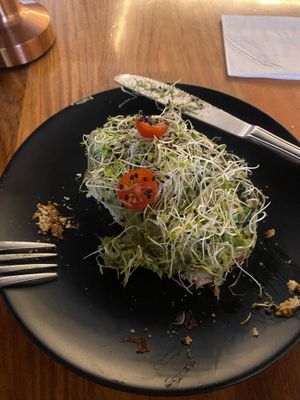 Muy Rico! Toast de Aguacate - Fluffy Bread at La Petrona in Oaxaca