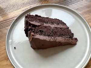 Chocolate cake   at Dundreggan Rewilding Centre in Inverness