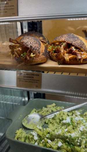 They had a pasta salad and a tofu bowl salad, spanakopita slices… so good! Sorry, photos taken from a video!  at Belen Plant Bakery - Petone in Petone