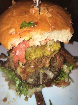 John F Kennedy burger (eaten with knife and fork)  at Lily Burger in Berlin