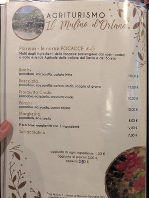 Menu at Agriturismo il Mulino d'Ortano in Forli