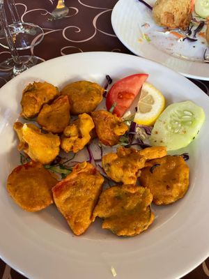 Vegetable pakoras  at Sabor da India in Funchal