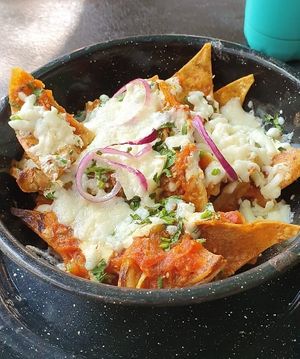 Nachos for brunch at Por Siempre Vegana - Food Stall in Mexico City