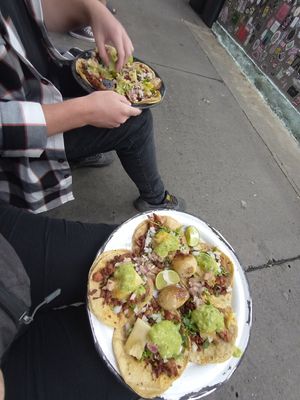 5 tacos pastor at Por Siempre Vegana - Food Stall in Mexico City