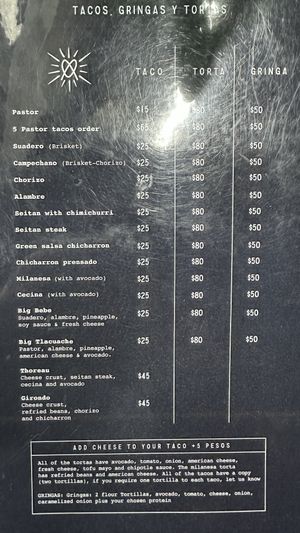 Menu  at Por Siempre Vegana - Food Stall in Mexico City