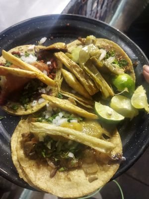 Pastor, suadero y alambre at Por Siempre Vegana - Food Stall in Mexico City