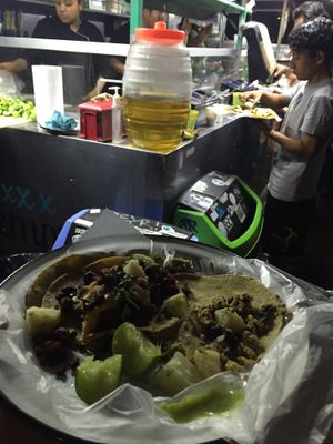 Taco stand at Por Siempre Vegana - Food Stall in Mexico City