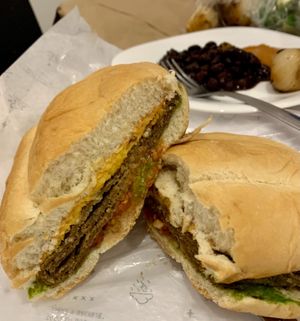My first Tortas de Milanesa. at Por Siempre Vegana - Food Stall in Mexico City